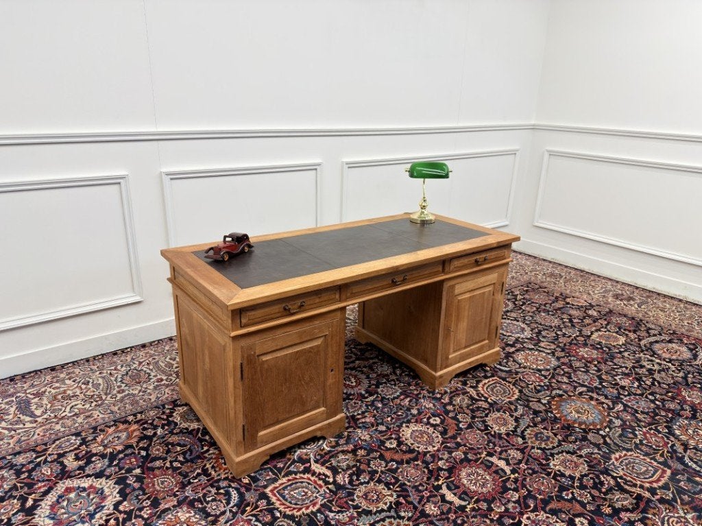 Klassiek Engels Teak Chesterfield Bureau, Ophalen