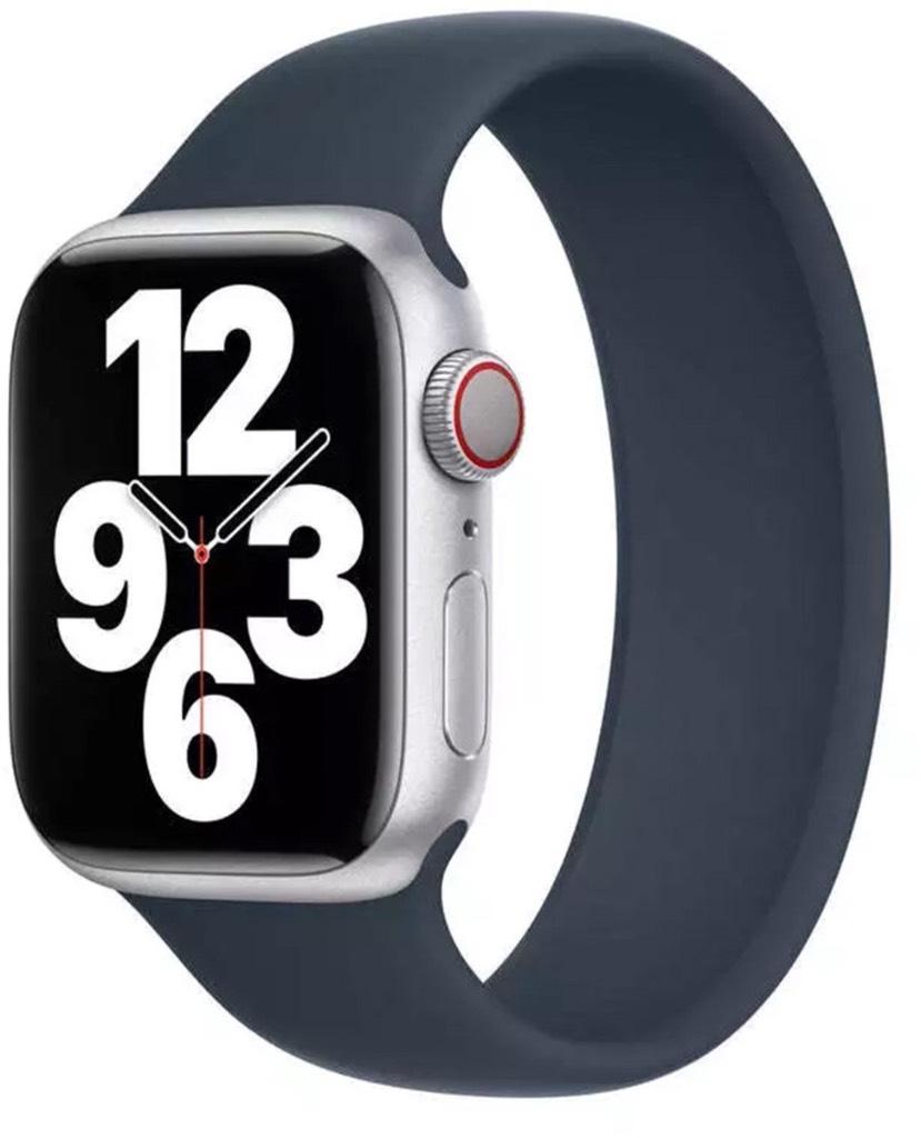 Apple Watch Silicone Solo Loop Storm Blue Size 1, 5, 6, 7, 8, Bandje, Apple, Nieuw, Apple