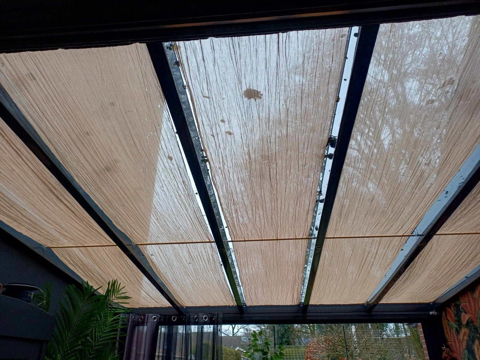 Serredak raambekleding kleur:Kameel, Tuin en Terras, Ophalen of Verzenden, Zo goed als nieuw, Veranda