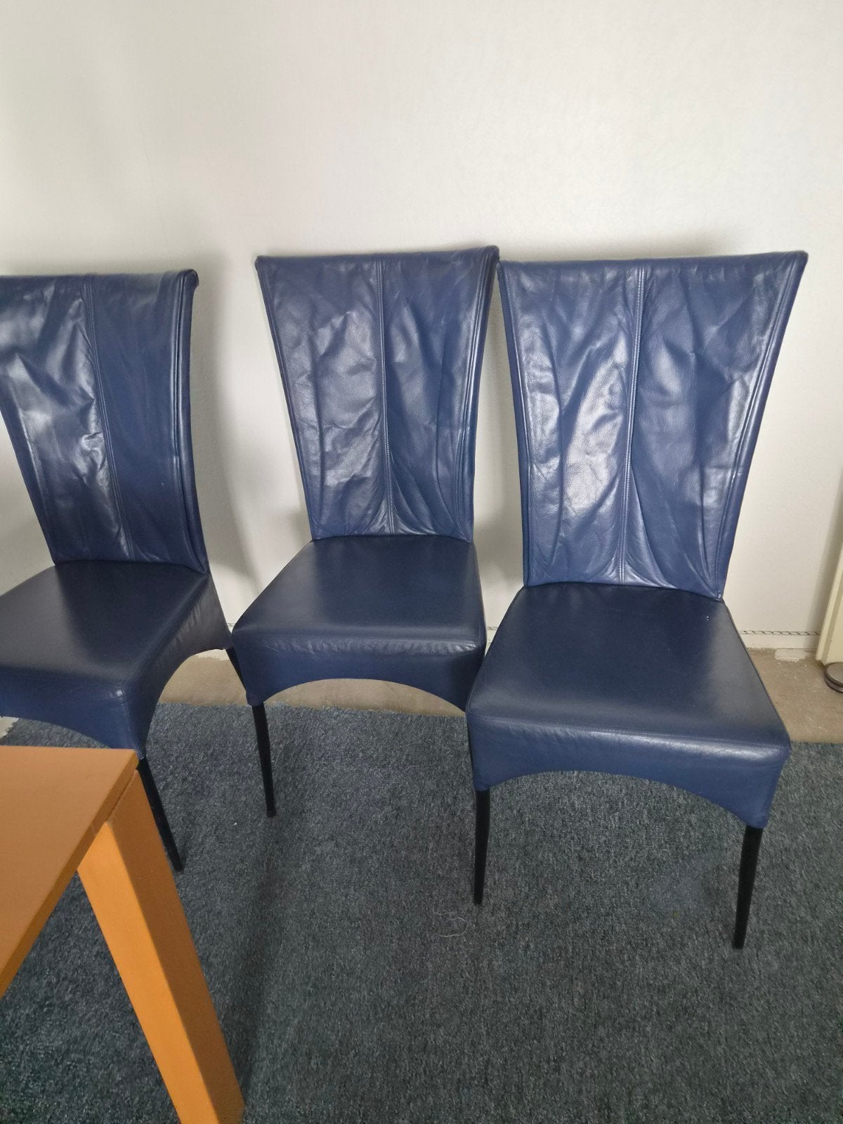 eethoek met 4 leren stoelen en salon tafel, Huis en Inrichting, Tafels | Eettafels, Ophalen, Strak, Gebruikt, 100 tot 150 cm
