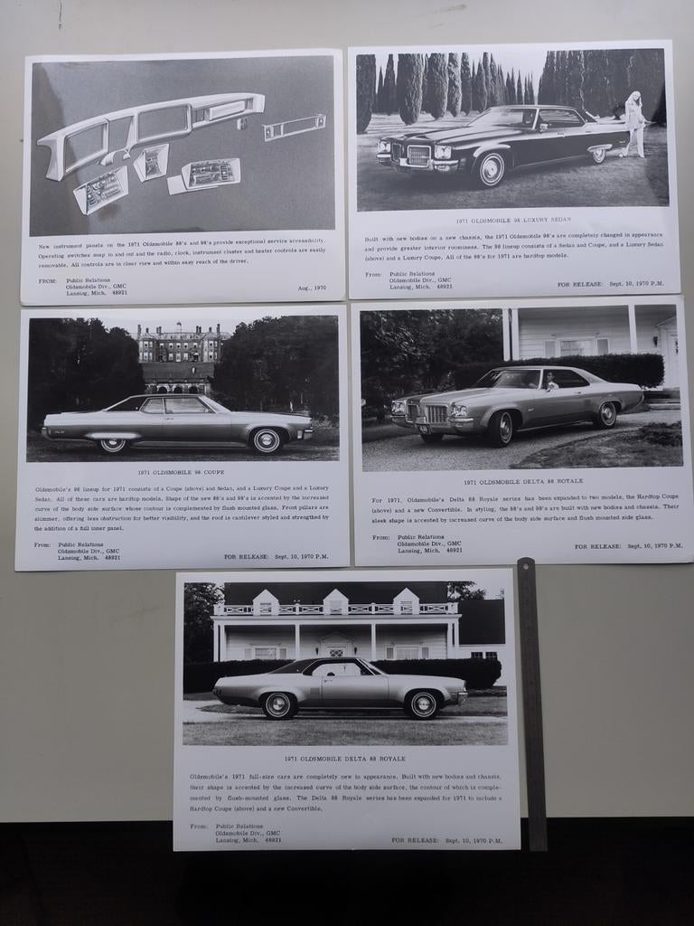 (389) Oldsmobile 88 98 Delta Royale 1971 persfoto, Ophalen of Verzenden, 1960 tot 1980, Overige onderwerpen