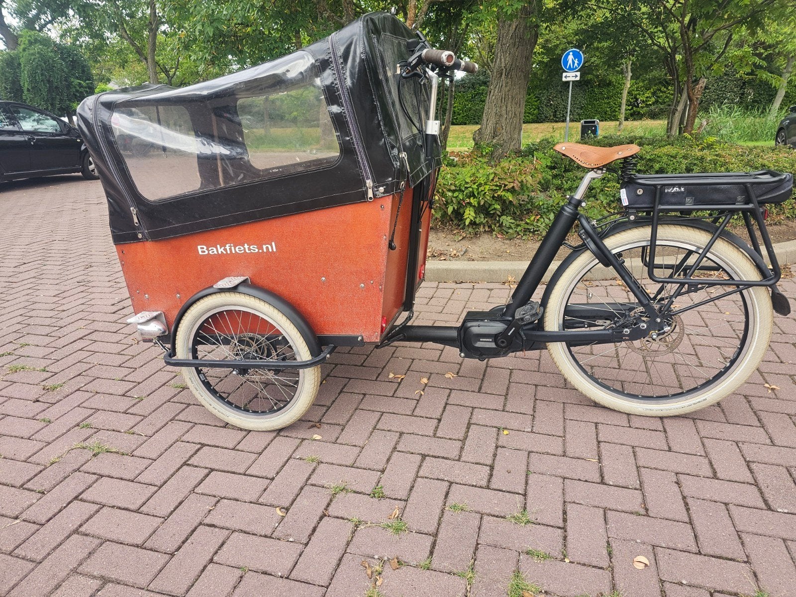 bakfiets met huif, 4 kinderen of meer, Gebruikt, Huif, Schijfrem