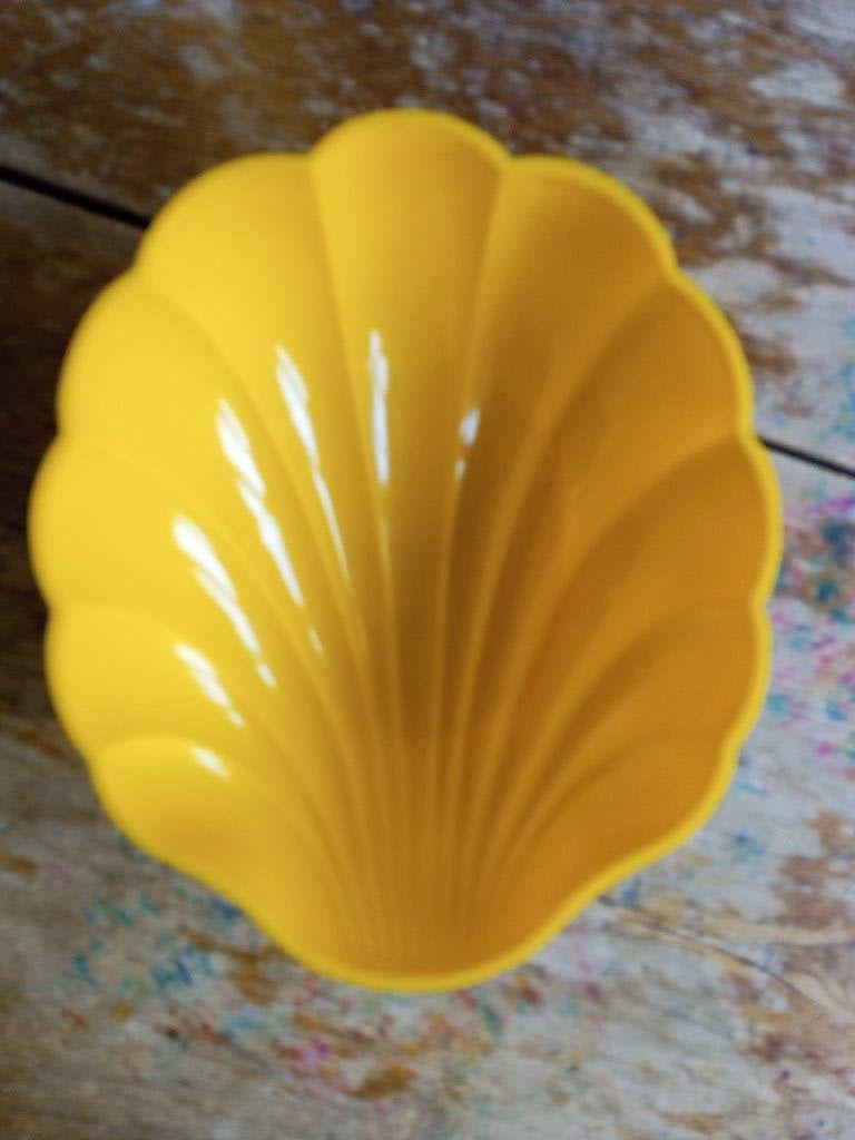 Vintage Dr.Oetker Puddingvorm Schelp kunststof geel, Ophalen of Verzenden
