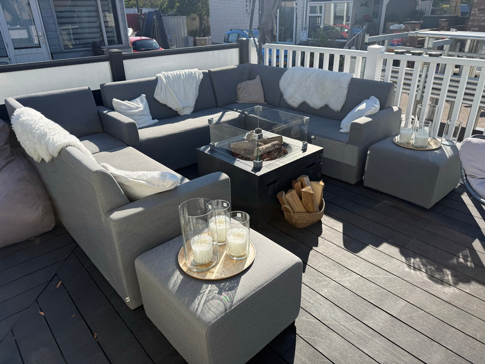 Grote Intratuin loungeset, Tuin en Terras, Tuinsets en Loungesets, Ophalen, Gebruikt, Textileen, Meer dan 8 zitplaatsen