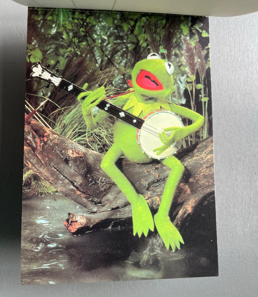Vintage Muppets Ansichtkaart Kermit  met Banjo at the Swamp, Ophalen of Verzenden, 1980 tot heden, Sterren en Beroemdheden