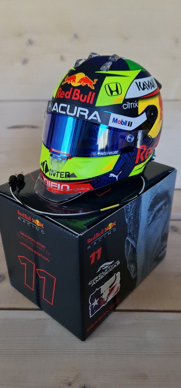 Sergio Perez Redbull Racing 2021 Austin GP Helm 1/2, Ophalen of Verzenden, Nieuw, Formule 1