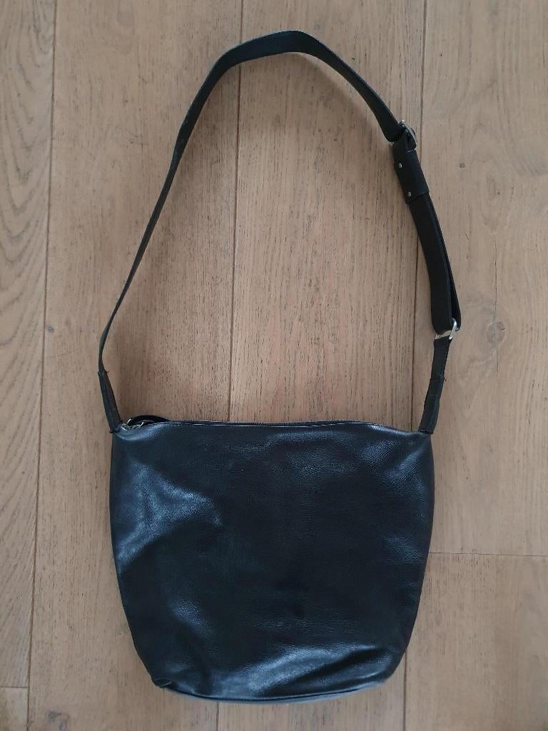 Zwarte leren tas van Saccoo, Ophalen of Verzenden, Gebruikt, Zwart, Handtas