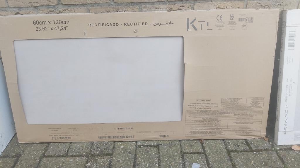 60x120cm zandkleurige gerectificeerde tegels, Doe-het-zelf en Verbouw, Tegels, Ophalen, 60 cm of meer, Nieuw, Minder dan 5 m²