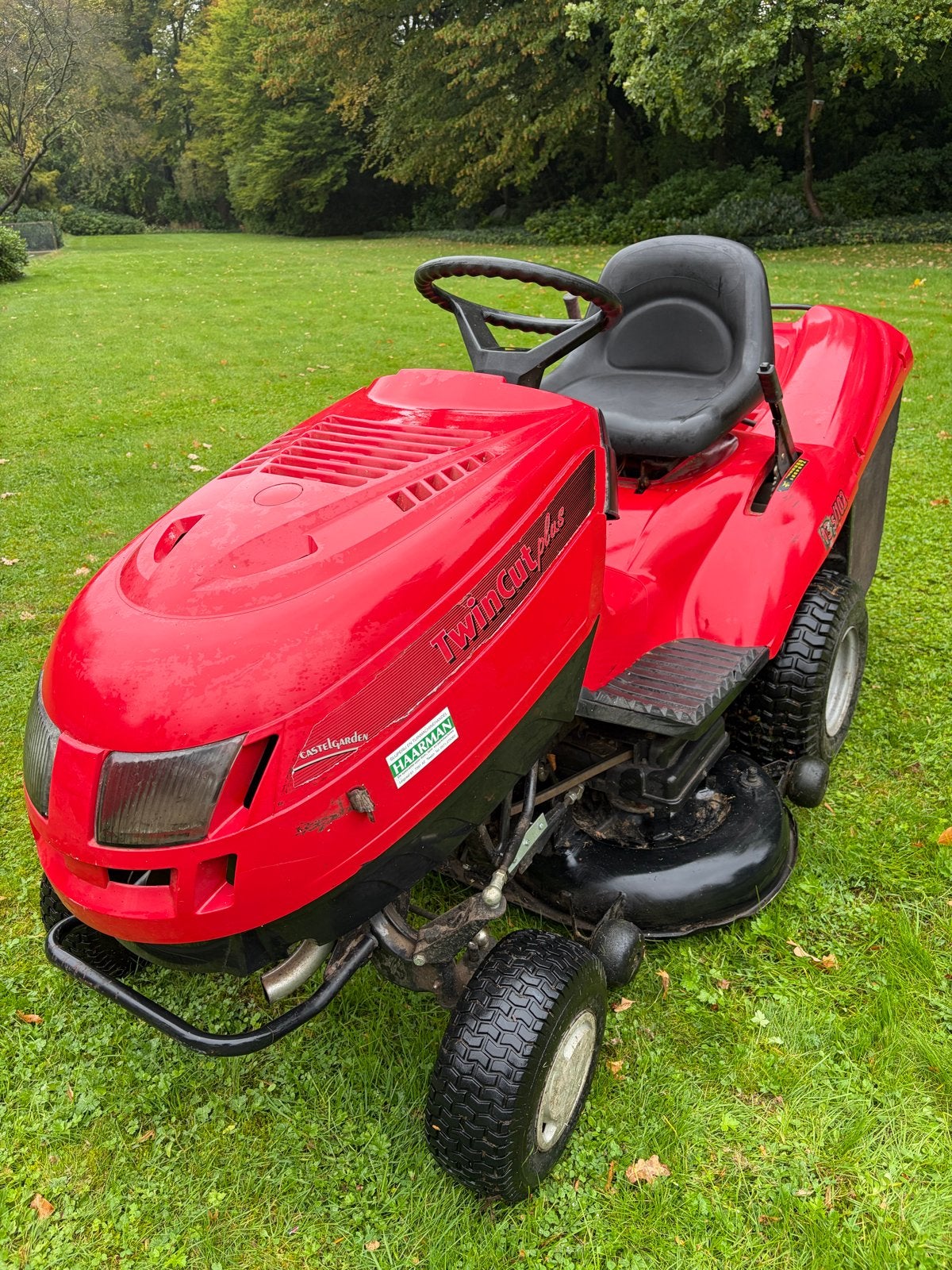 Castelgarden Twin Cut Plus TCP 102 Hydro Zitmaaier, Ophalen, Gebruikt, Elektrische starter, 90 tot 120 cm