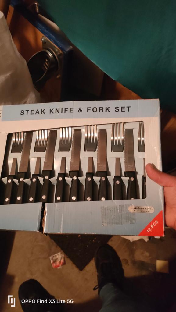 Nieuw Steak knife&fork set, Ophalen of Verzenden, Nieuw