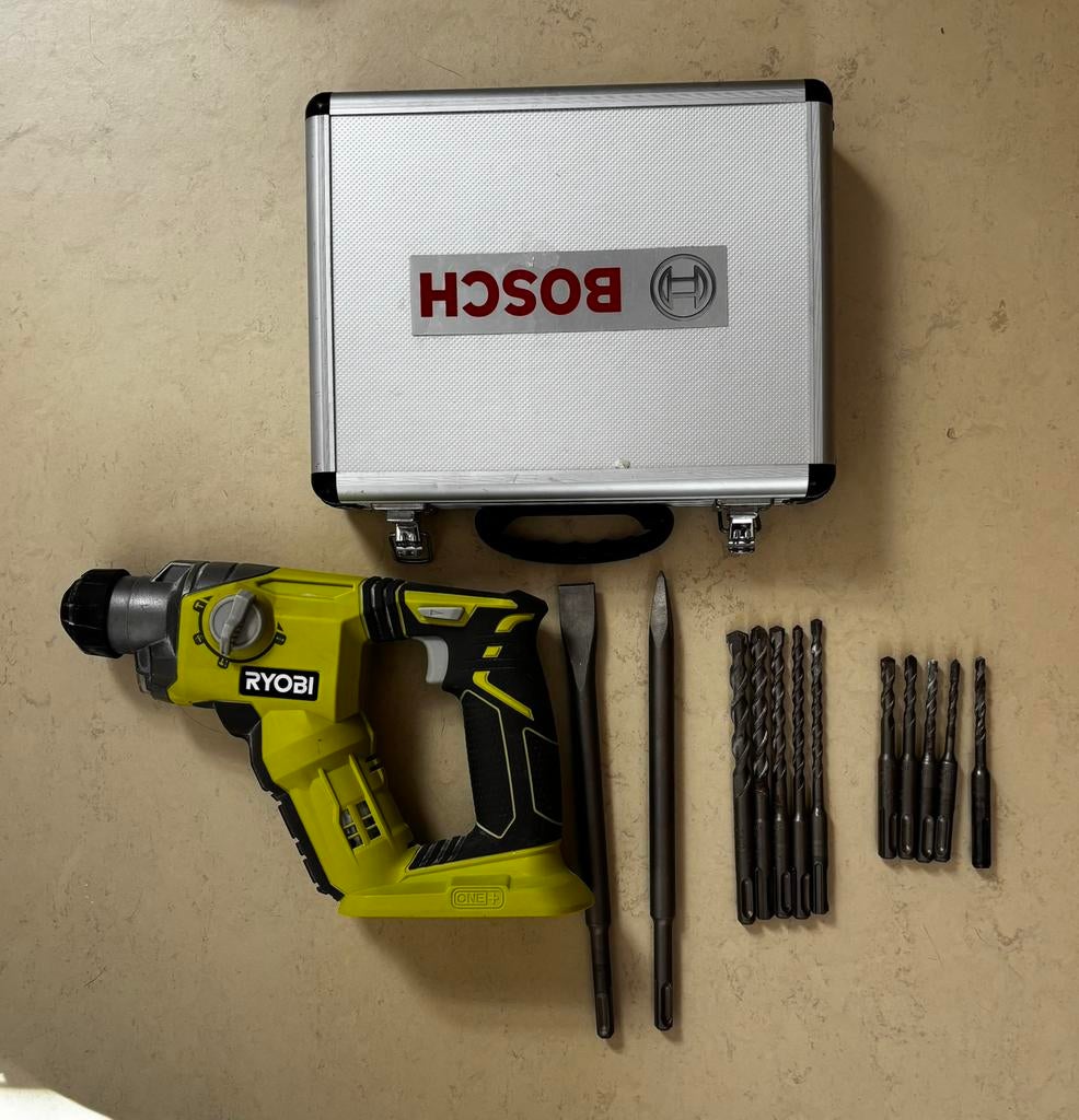 Ryobi ONE+ SDS boorhamer set, Ophalen of Verzenden, Zo goed als nieuw, Boor- en/of Breekhamer