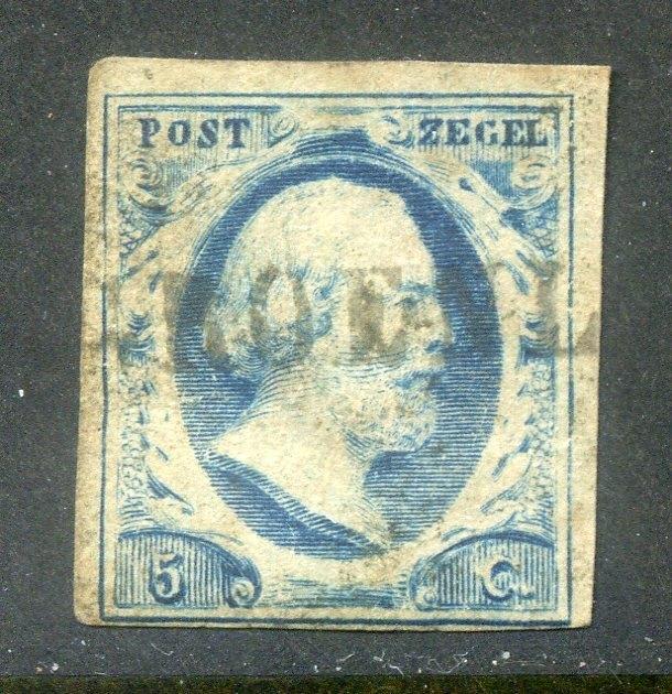Eerste emissie nvph 1 met langstempel Groenlo, zeldzaam, Postzegels en Munten, Postzegels | Nederland, Ophalen of Verzenden, Gestempeld