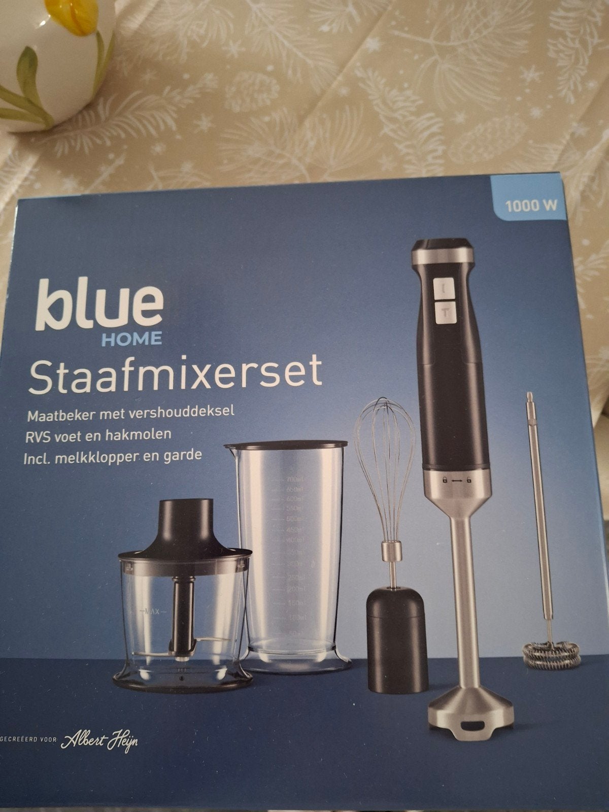 Blue Home Staafmixerset 1000W met accessoires, Minder dan 1 liter, Ophalen, Nieuw, 2 snelheden