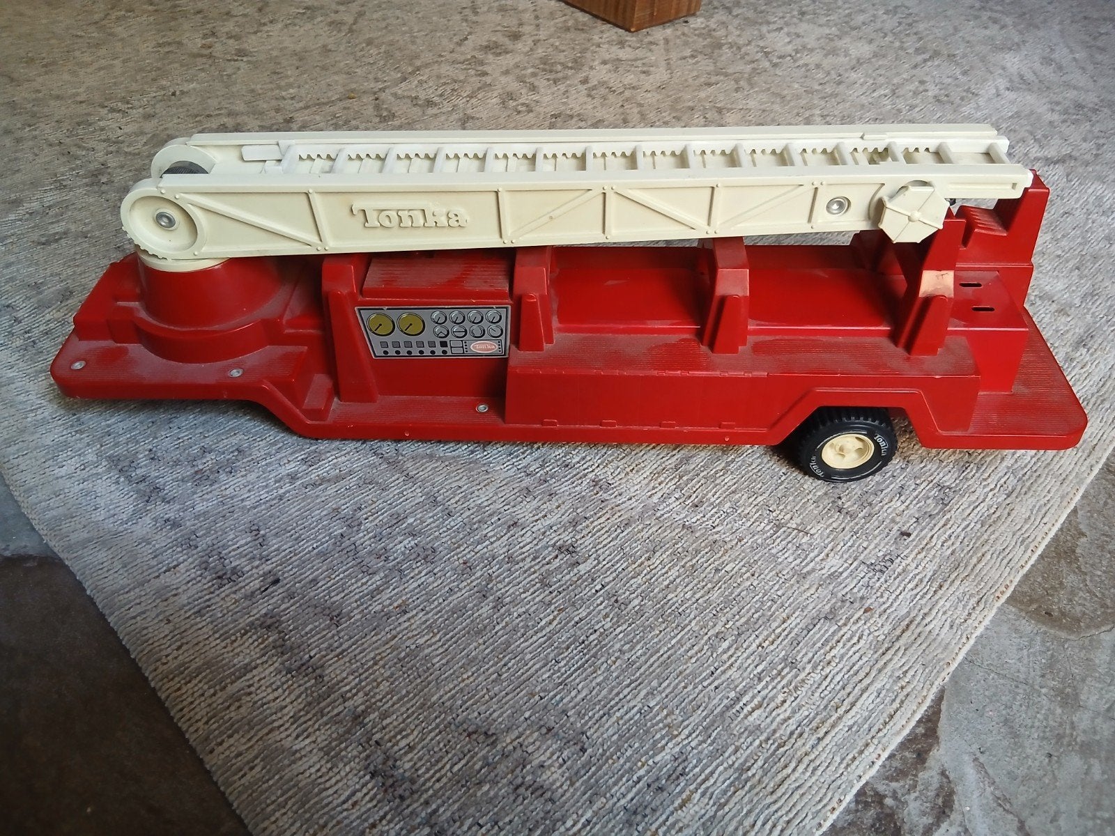 Vintage Tonka brandweerwagen met uitschuifbare ladder, Ophalen of Verzenden, Gebruikt