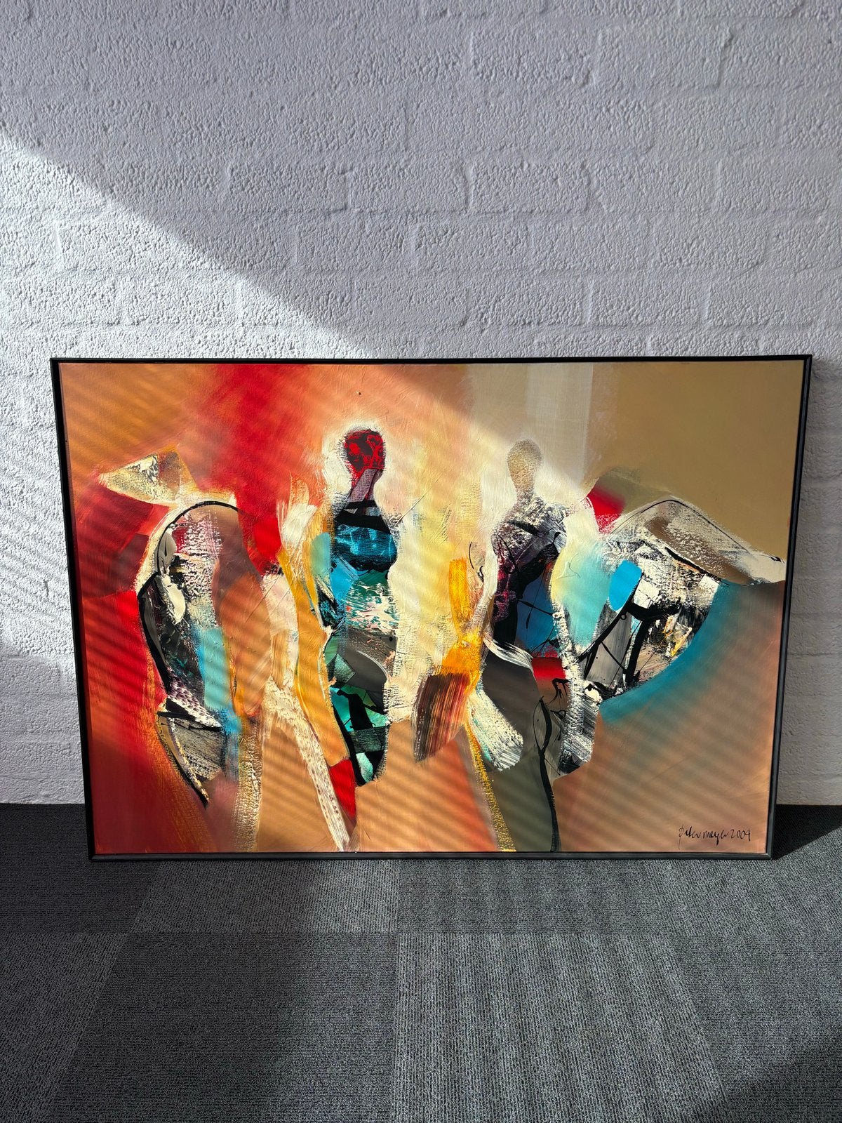 Schilderij "Het Vertrek" van Peter Meijer - Acryl op linnen, Ophalen