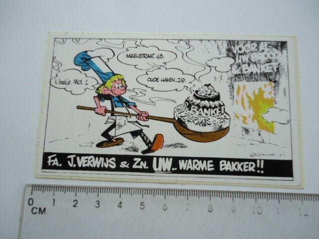 sticker 1975 Verwijs bakker STRIP Zierikzee brood eppo pep, Verzenden, Zo goed als nieuw