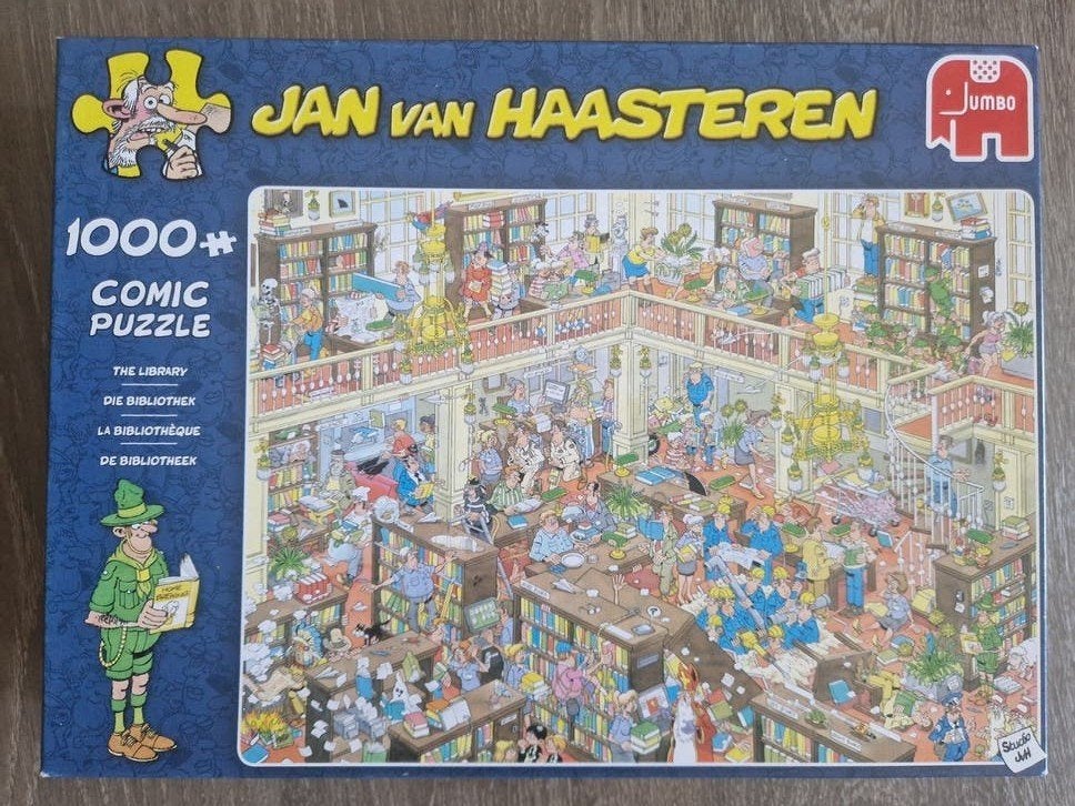 Jan van Haasteren - De Bibliotheek -  1000s tukjes, Ophalen of Verzenden, 500 t/m 1500 stukjes, Zo goed als nieuw, Legpuzzel