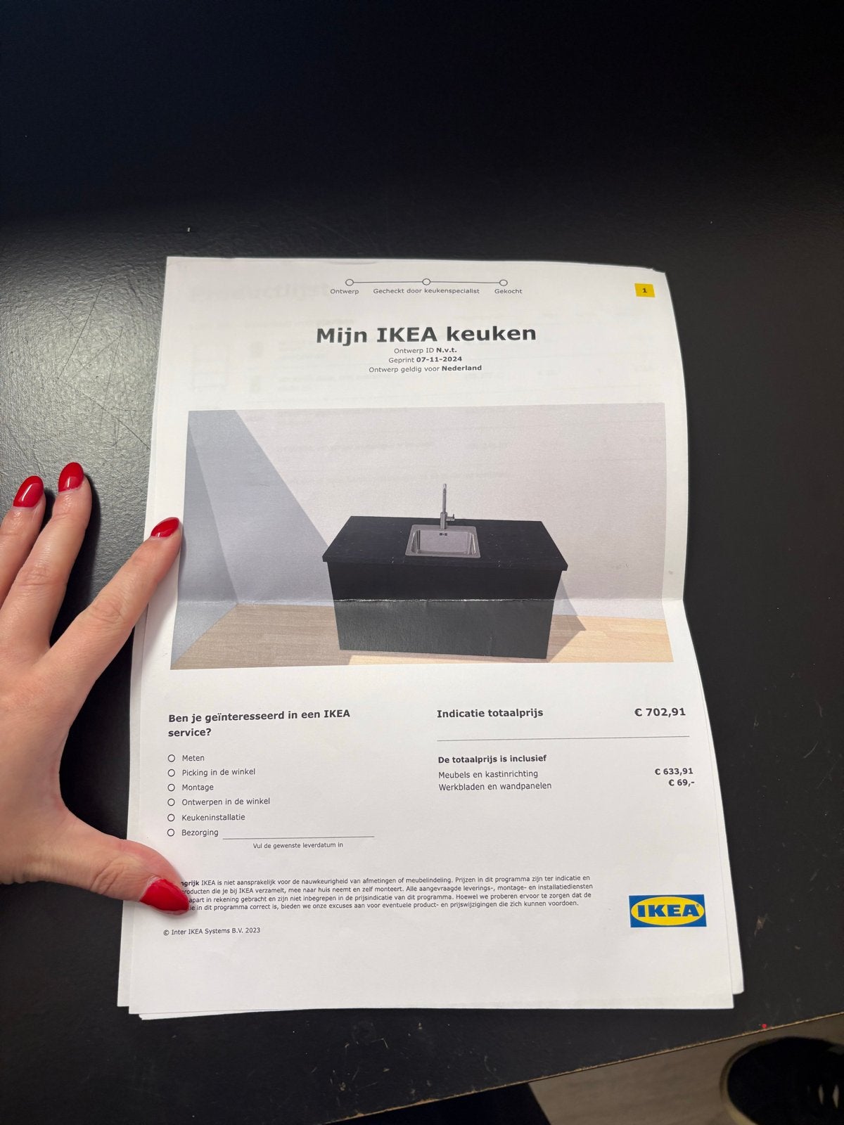 IKEA keukenblok zwart, Huis en Inrichting, Ophalen, Minder dan 50 cm, Zwart, Nieuw