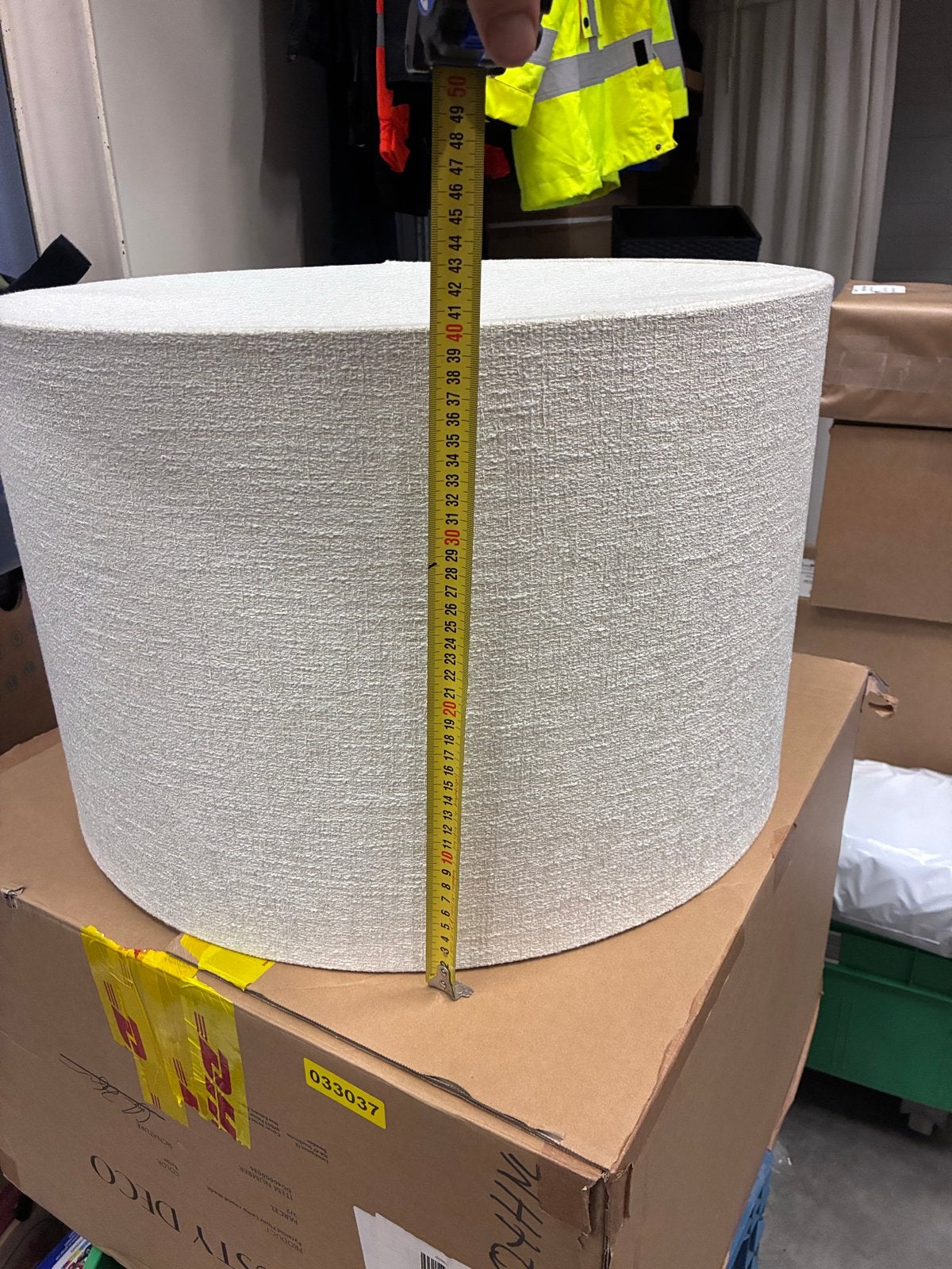 Dusty Deco lampenkap, rond, crème, 45 cm hoog, 62 cm diamete, Gebruikt, Rond, Textiel, Crème