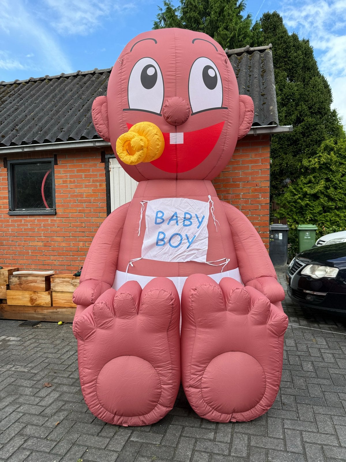 Opblaasbare Baby Boy Pop - Perfect voor Geboorte Feesten!, Ophalen of Verzenden, Gebruikt
