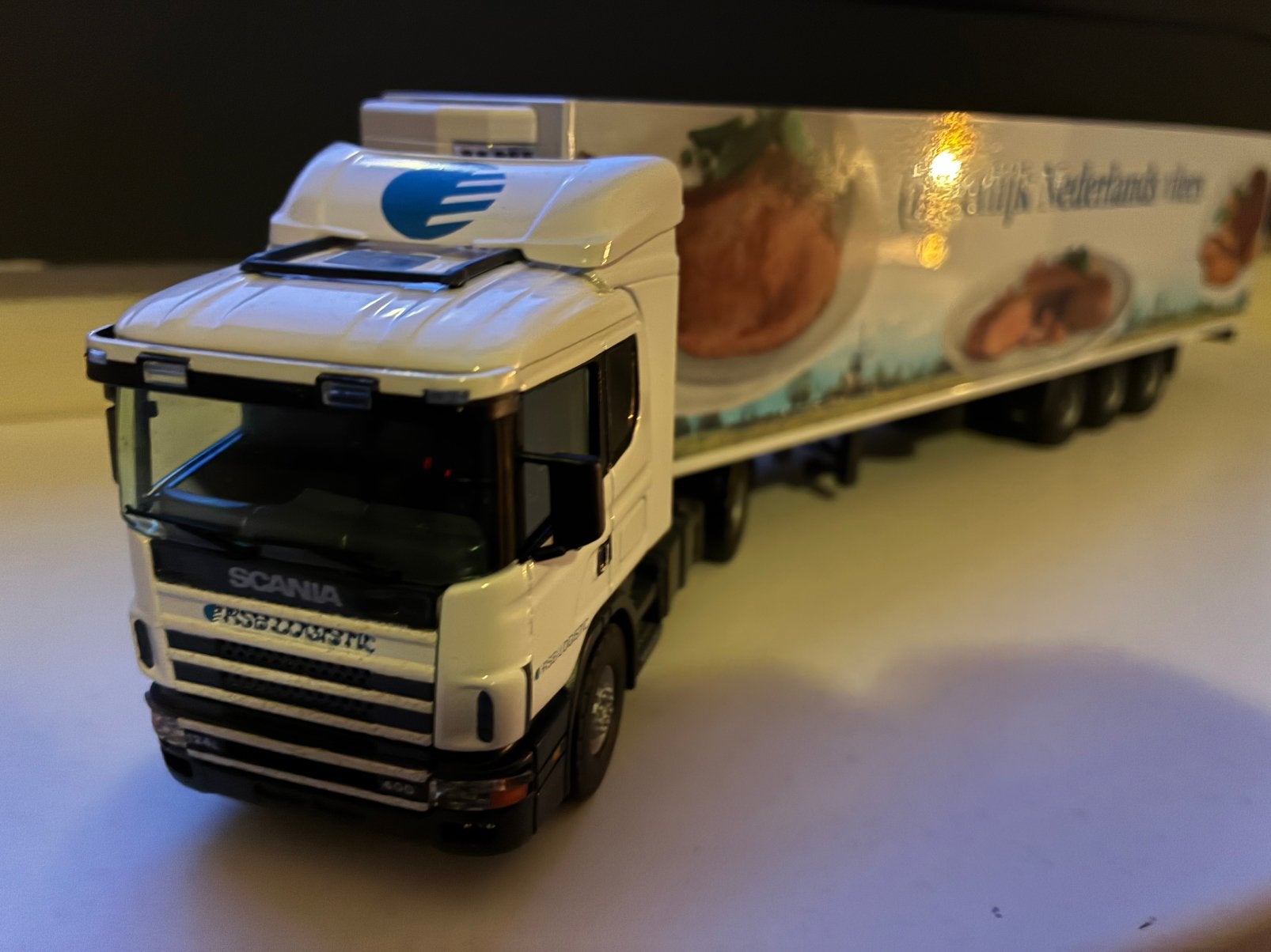 Tekno Scania 124L 400 RSB Logistic, Ophalen of Verzenden, Zo goed als nieuw, Bus of Vrachtwagen, Tekno