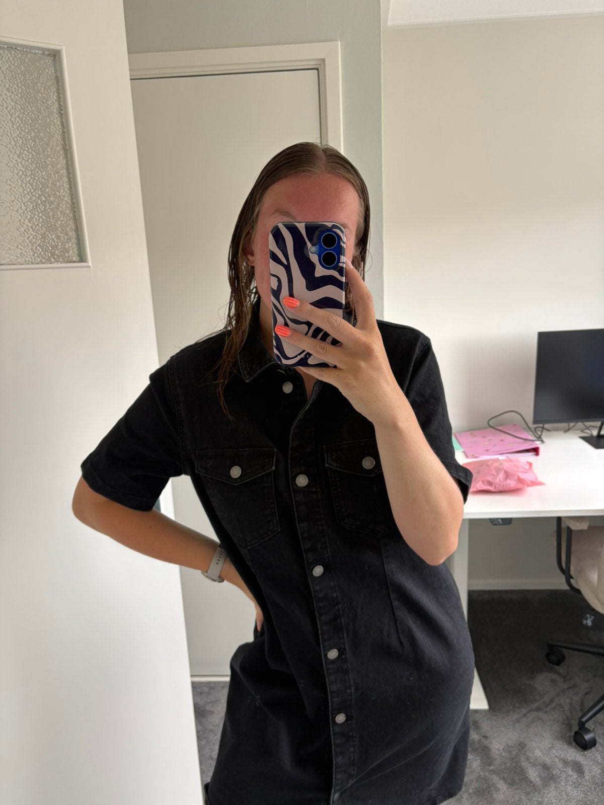 Denim jurkje, Kleding | Dames, Maat 38/40 (M), Zwart, Ophalen of Verzenden, Zo goed als nieuw