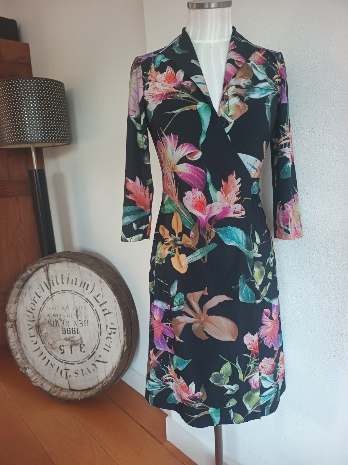 La Dress Wikkel Jurk Zwart Maat XXS Afmeting tekst, Kleding | Dames, Zwart, Ophalen of Verzenden, Zo goed als nieuw, Maat 34 (XS) of kleiner