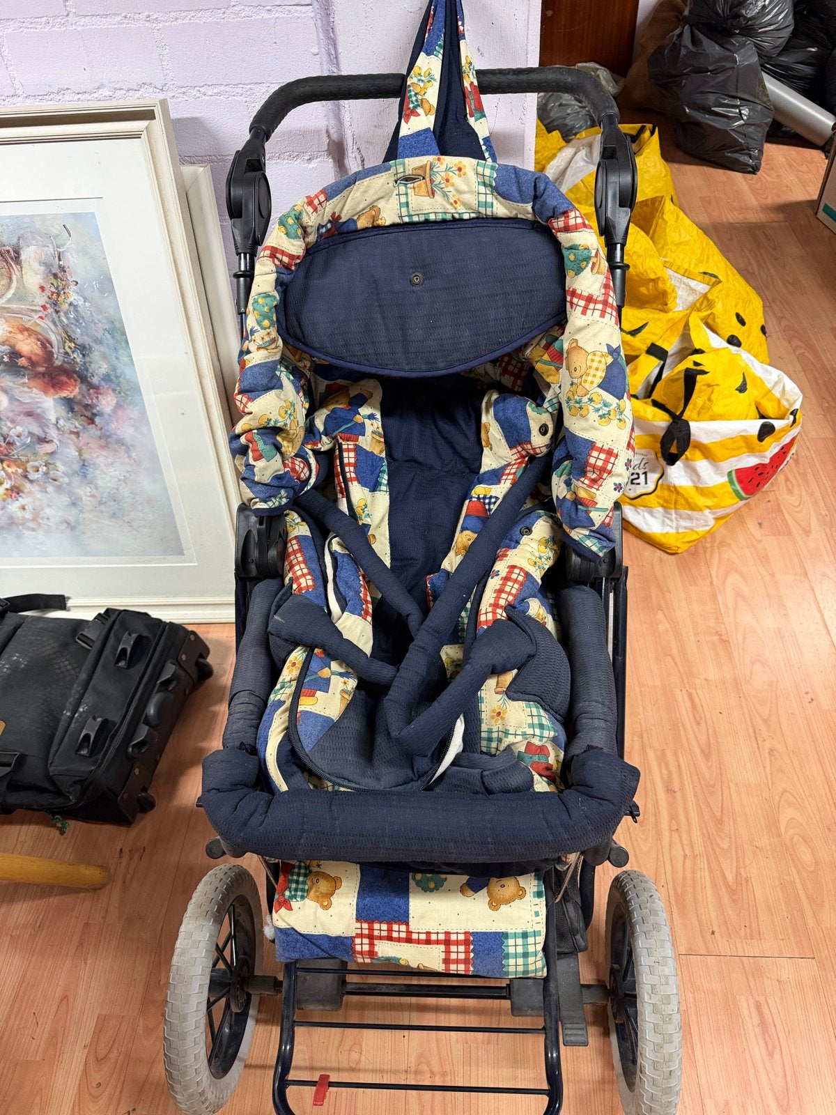 Gebruikte kinderwagen met vrolijk patroon, Ophalen, Gebruikt, Kinderwagen, Overige merken