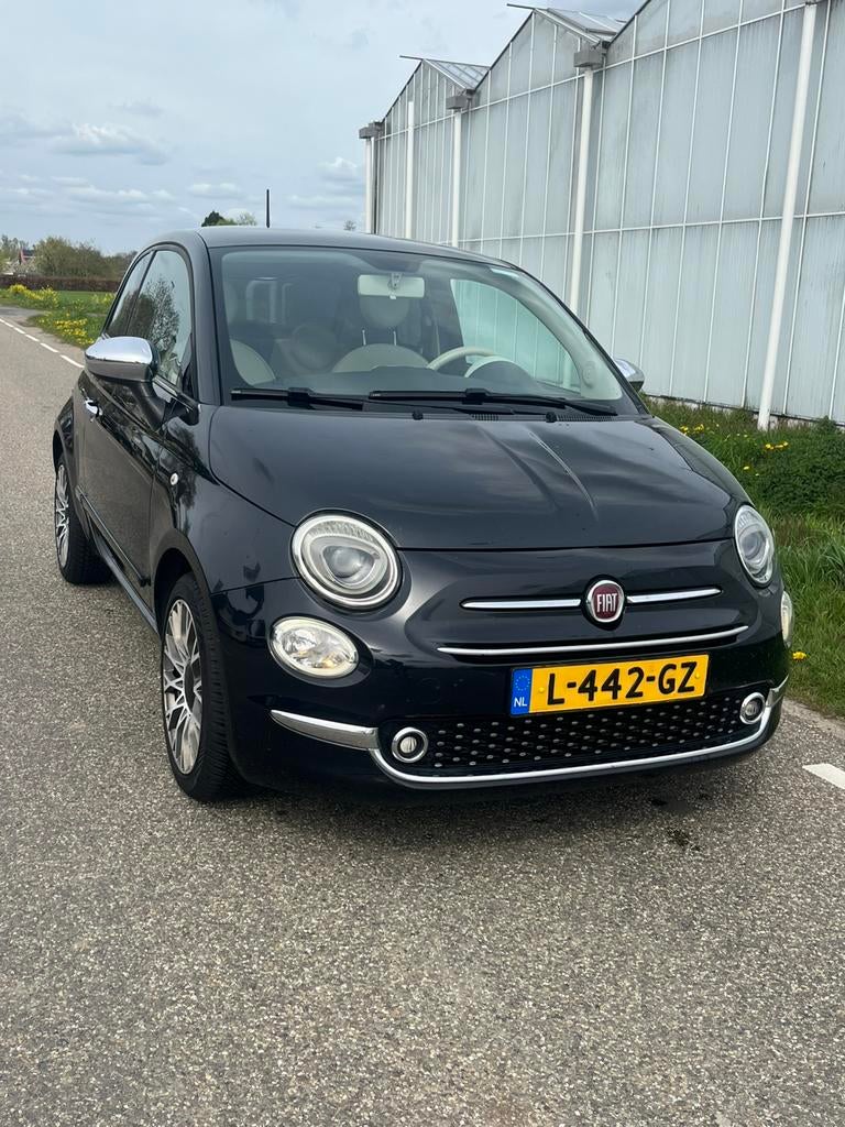 Fiat 500 1.2 2017 Zwart, Panorama dak, Auto's, Voorwielaandrijving, 1242 cc, 4 cilinders, 840 kg