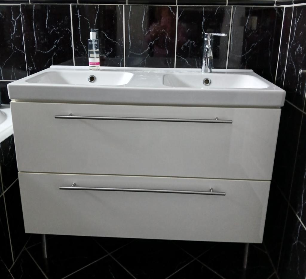 Badkamermeubel + wastafel Ikea, Ophalen, Gebruikt, 50 tot 100 cm, Minder dan 100 cm