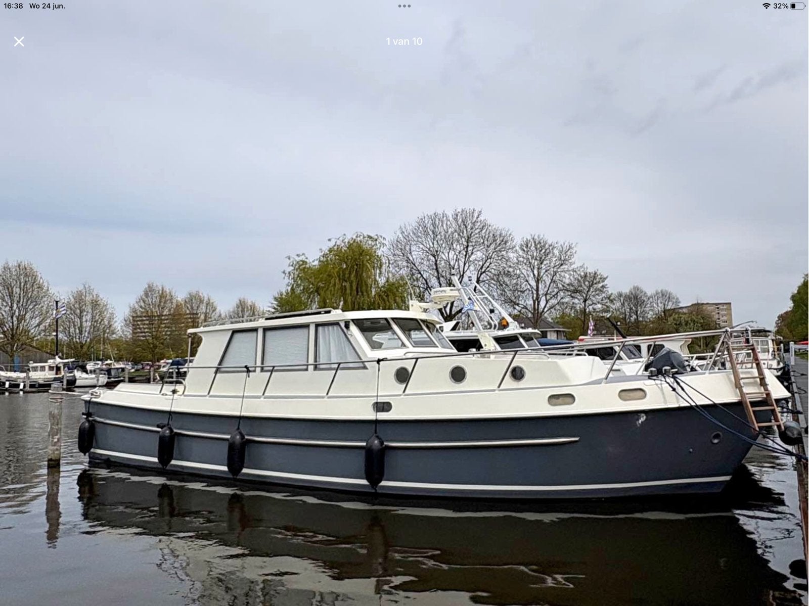 Stalen motorboot 12 meter, Ophalen, Zo goed als nieuw, Diesel, Omvormer