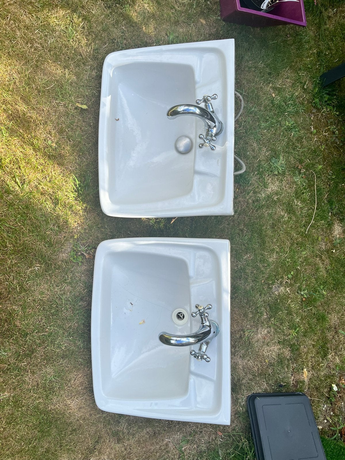 Wastafelkranen met dubbele bediening., Ophalen, Gebruikt, Chroom, Kraan