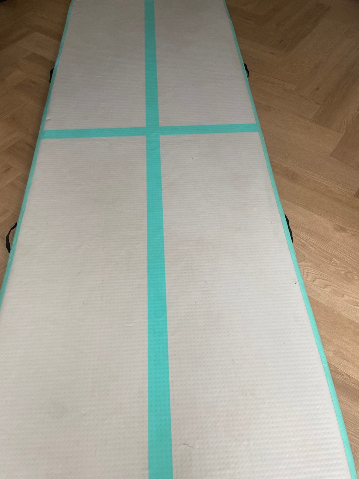 Airtrack 1 meter breedt bij 3 meter lang, Sport en Fitness, Ophalen, Gebruikt, Kindermaat 122 t/m 140, Blauw