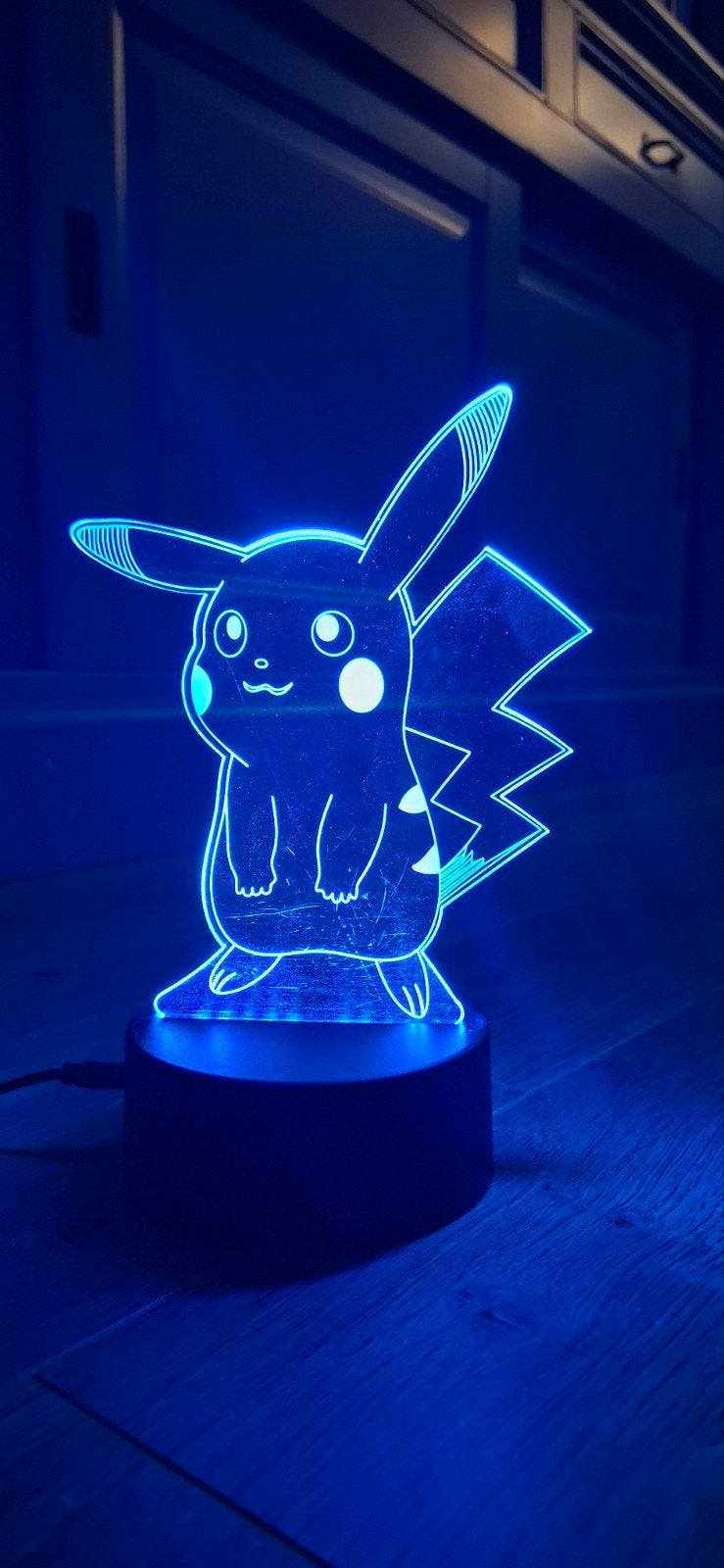 Pikachu 3D Lamp - 16 Kleuren, Werkt op Batterijen, Ophalen of Verzenden
