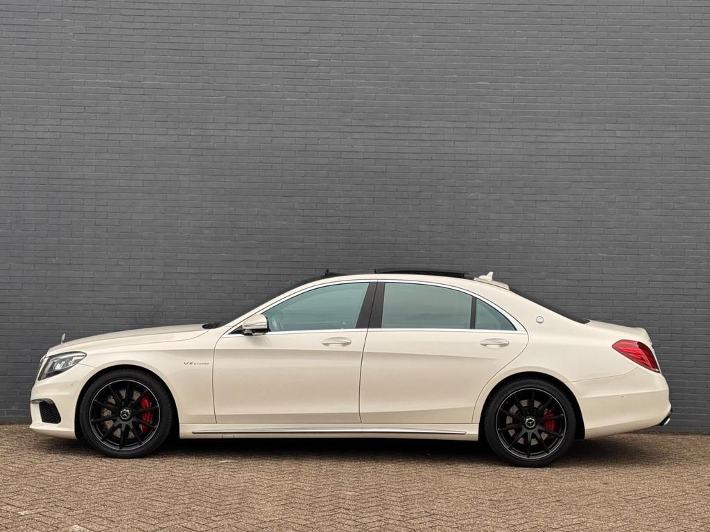 Mercedes-Benz S-klasse AMG 63 4Matic Lang|PANO|360|STANDKACH, 5461 cc, Gebruikt, Verwarming stoelen achter, Wit