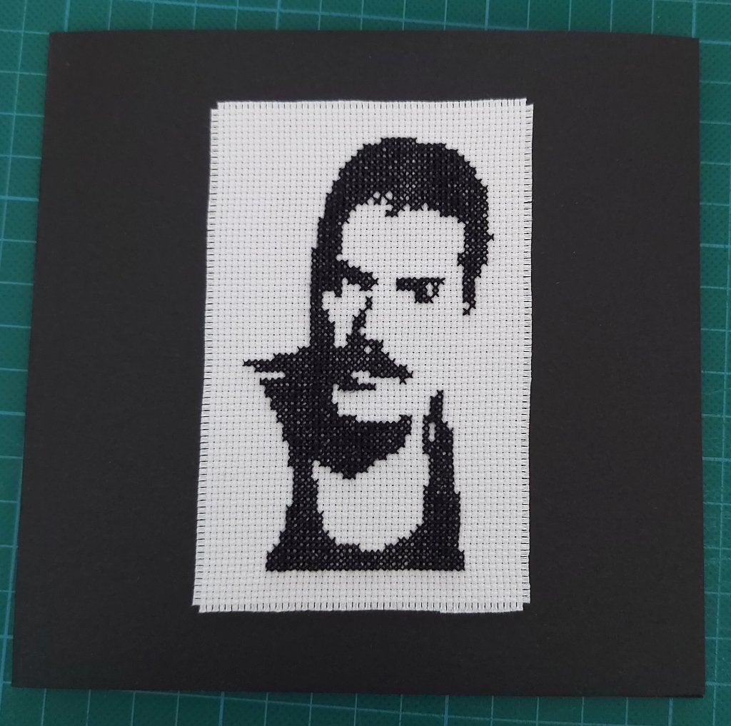 kaart met geborduurde Freddy Mercury (1989), Ophalen of Verzenden, Nieuw, Man of Vrouw