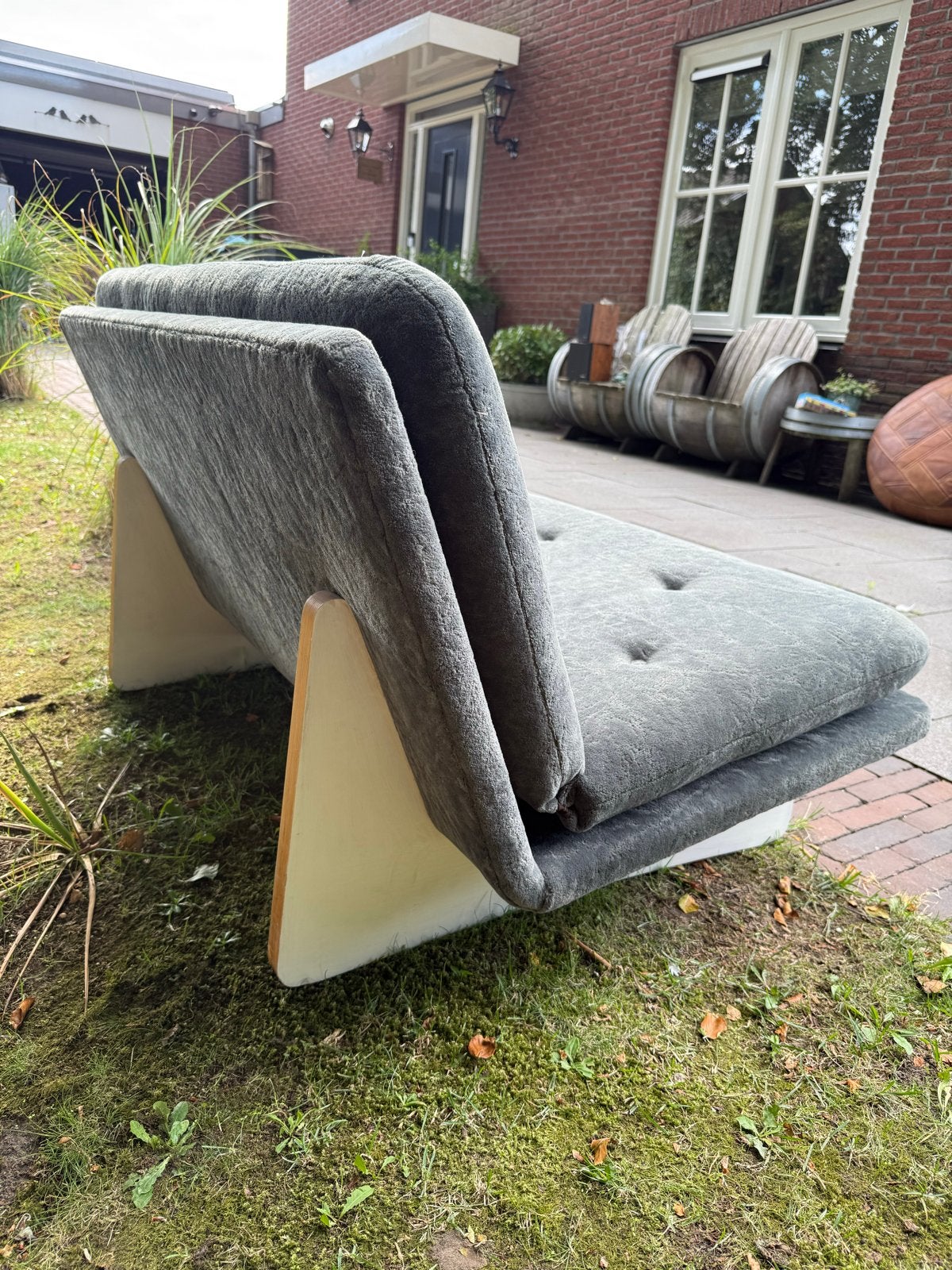 Comfortabele grijze tweepersoonsbank - Artifort, Gebruikt, 150 tot 200 cm, Vintage, Tweepersoons