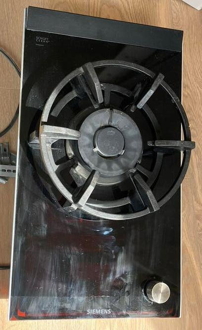 Siemens Domino Wokbrander - Gas Kookplaat, 3 kookzones of minder, Ophalen of Verzenden, Zo goed als nieuw, Inbouw