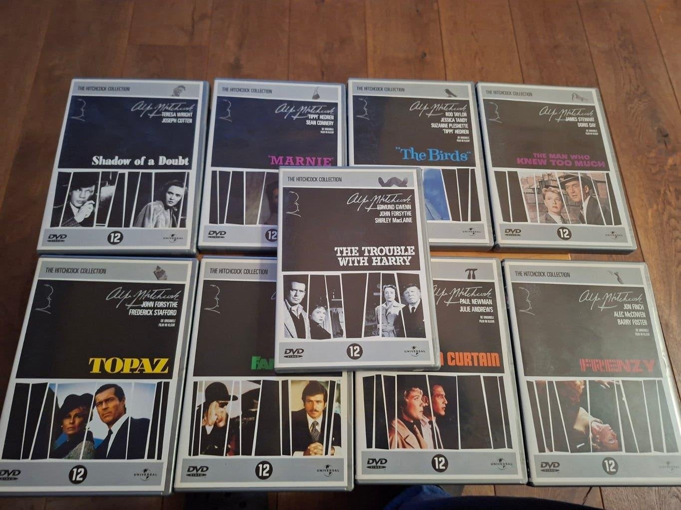 9 Hitchcock DVD's - The Hitchcock Collection, Vanaf 12 jaar, Ophalen of Verzenden, Zo goed als nieuw, Boxset