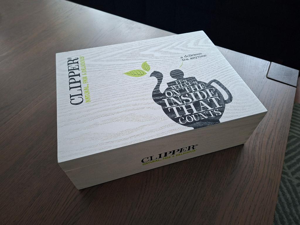 Clipper Tea - theekist / theedoos 12-vaks, Ophalen, Hout, Zo goed als nieuw, Wit