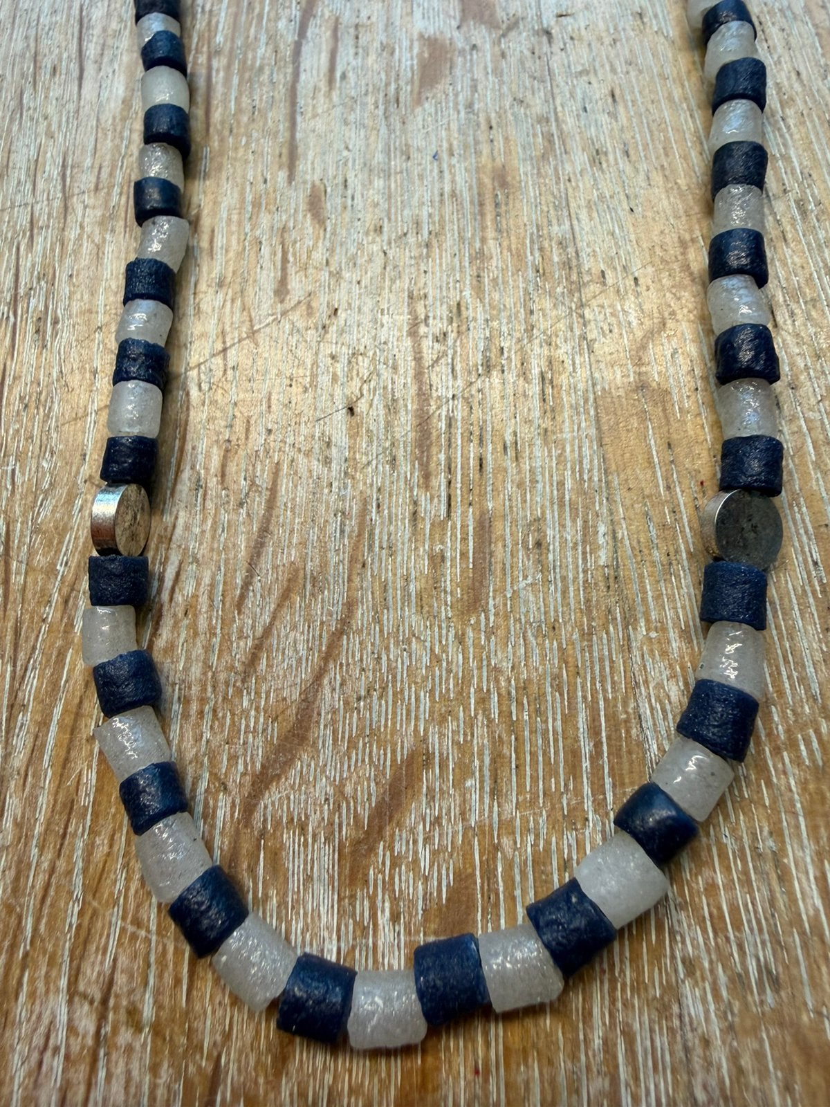 Afrikaanse fijne trade beads ketting, Sieraden, Tassen en Uiterlijk, Kettingen, Verzenden, Zo goed als nieuw, Zilver, Overige materialen