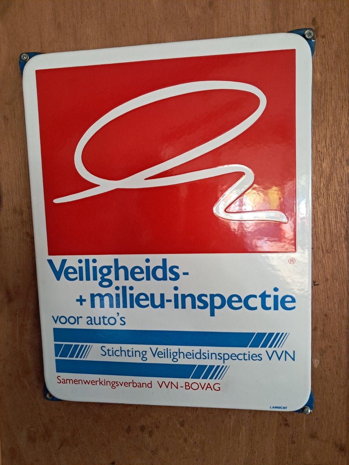 Vintage Veiligheids- + milieu-inspectie VVN bord, Ophalen of Verzenden