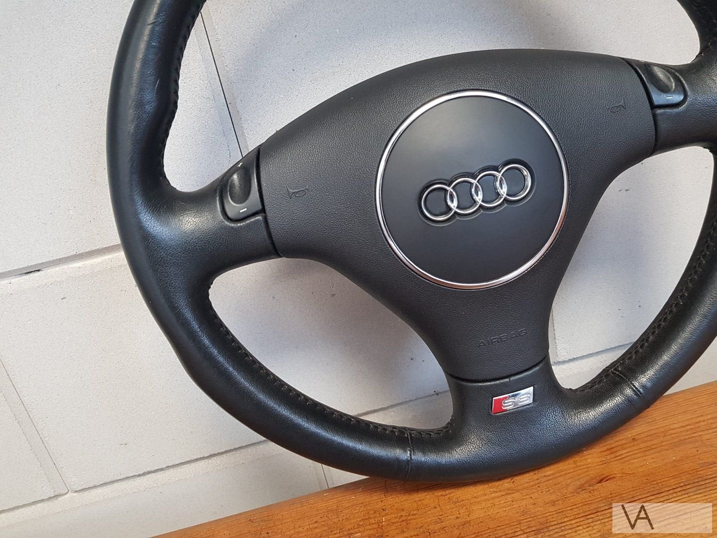 Audi S6 1997-2004 lederen stuur met airbag knoppen flippers, Gebruikt, -, -, -