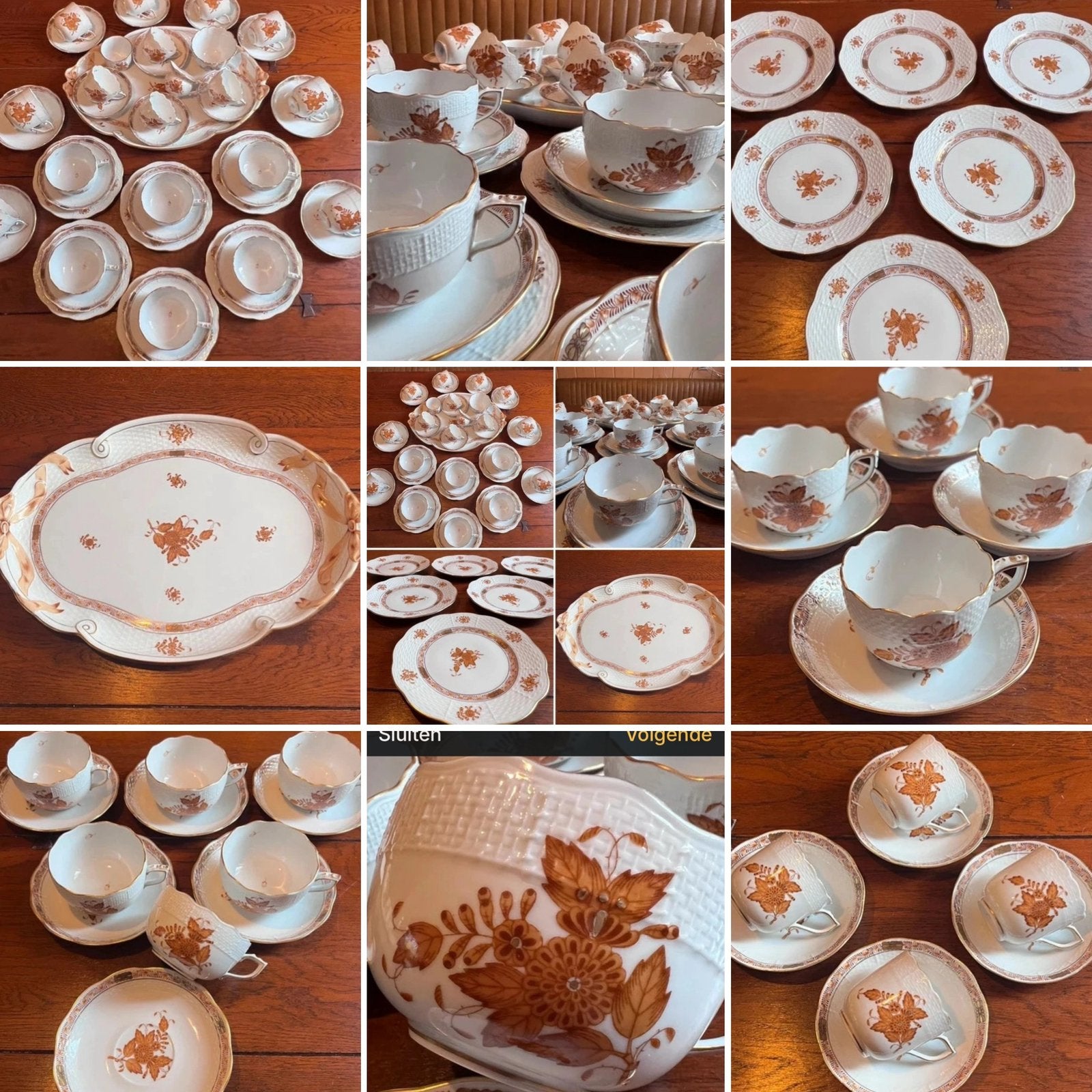 Herend uitgebreid servies, Ophalen