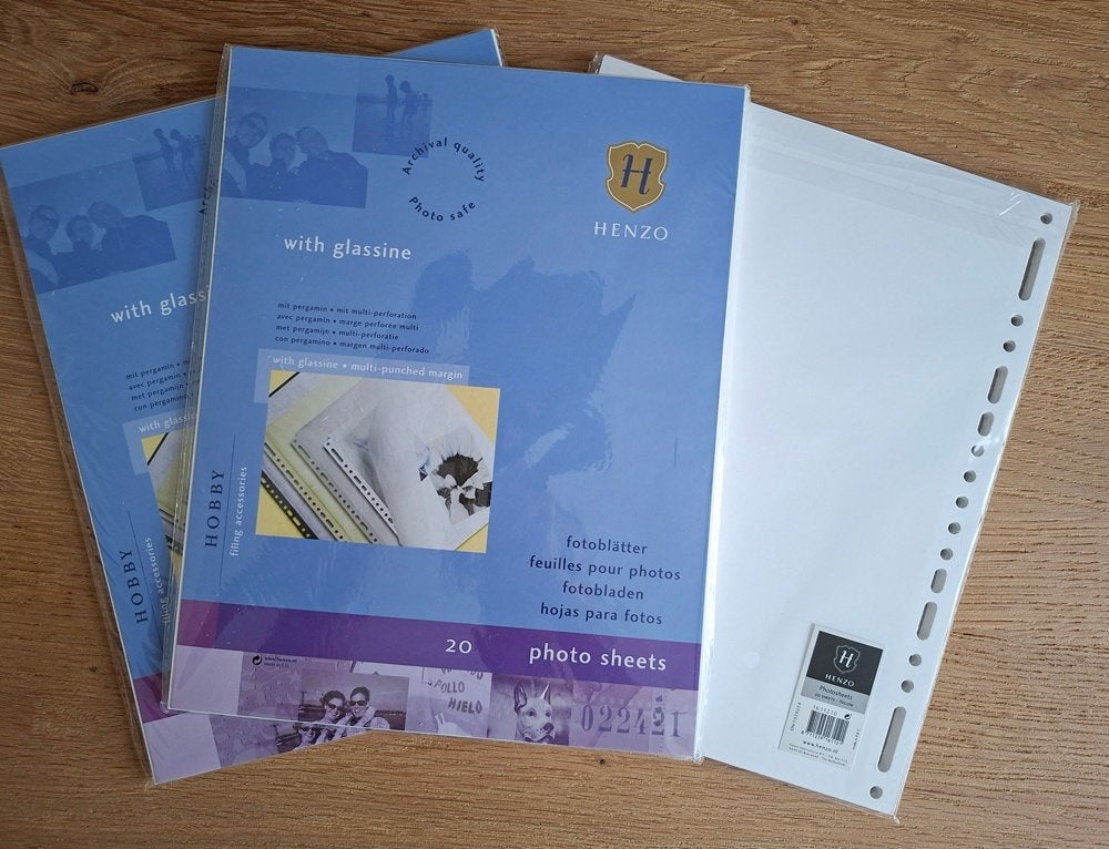 Henzo fotobladen voor ringband fotoboek - gebroken wit, Henzo, Nieuw, Ophalen of Verzenden, Met pergamijn tussenbladen