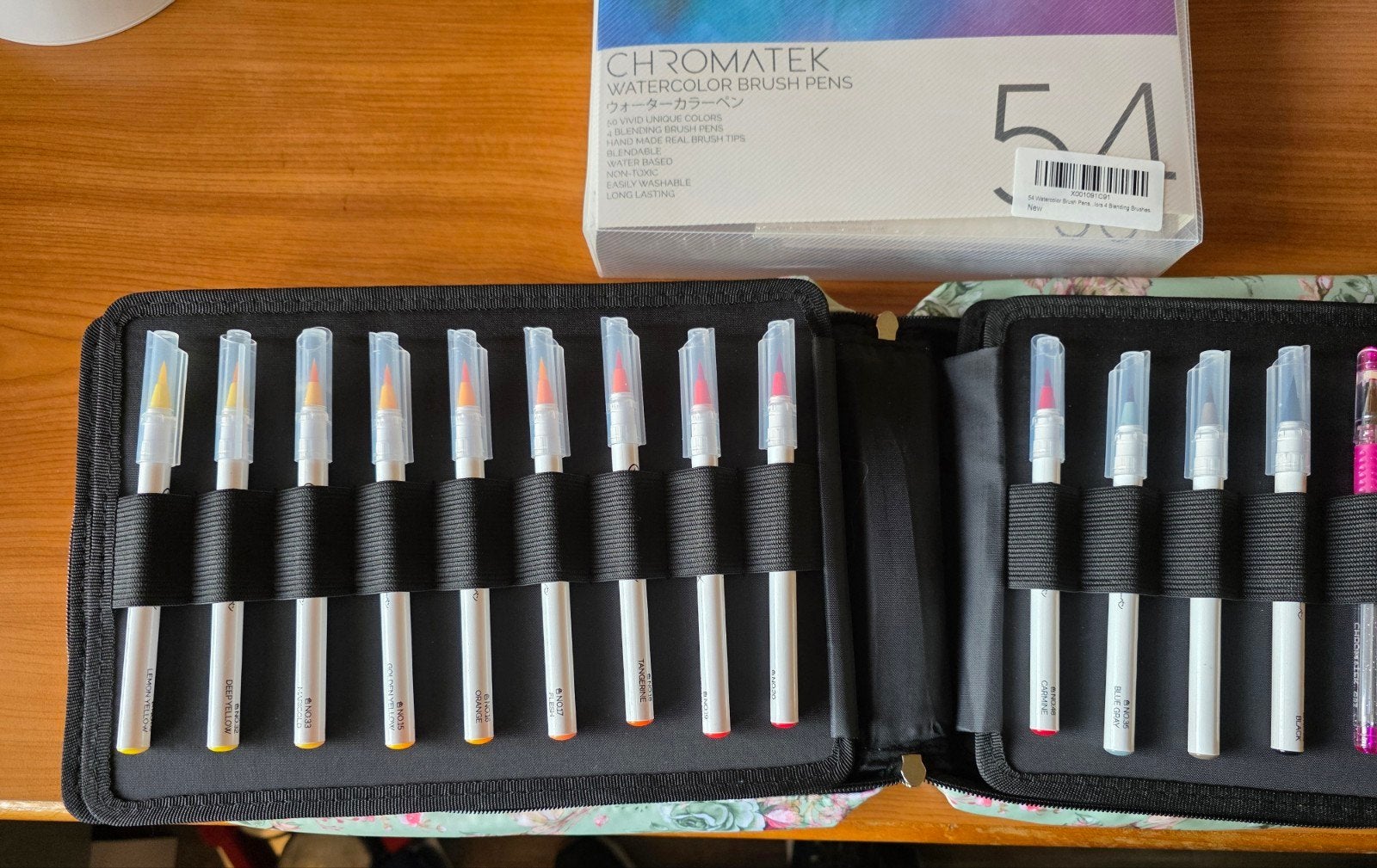Chromatek Watercolor Brush Pennen Set 54 kleuren, Ophalen of Verzenden, Zo goed als nieuw, Potlood of Stift
