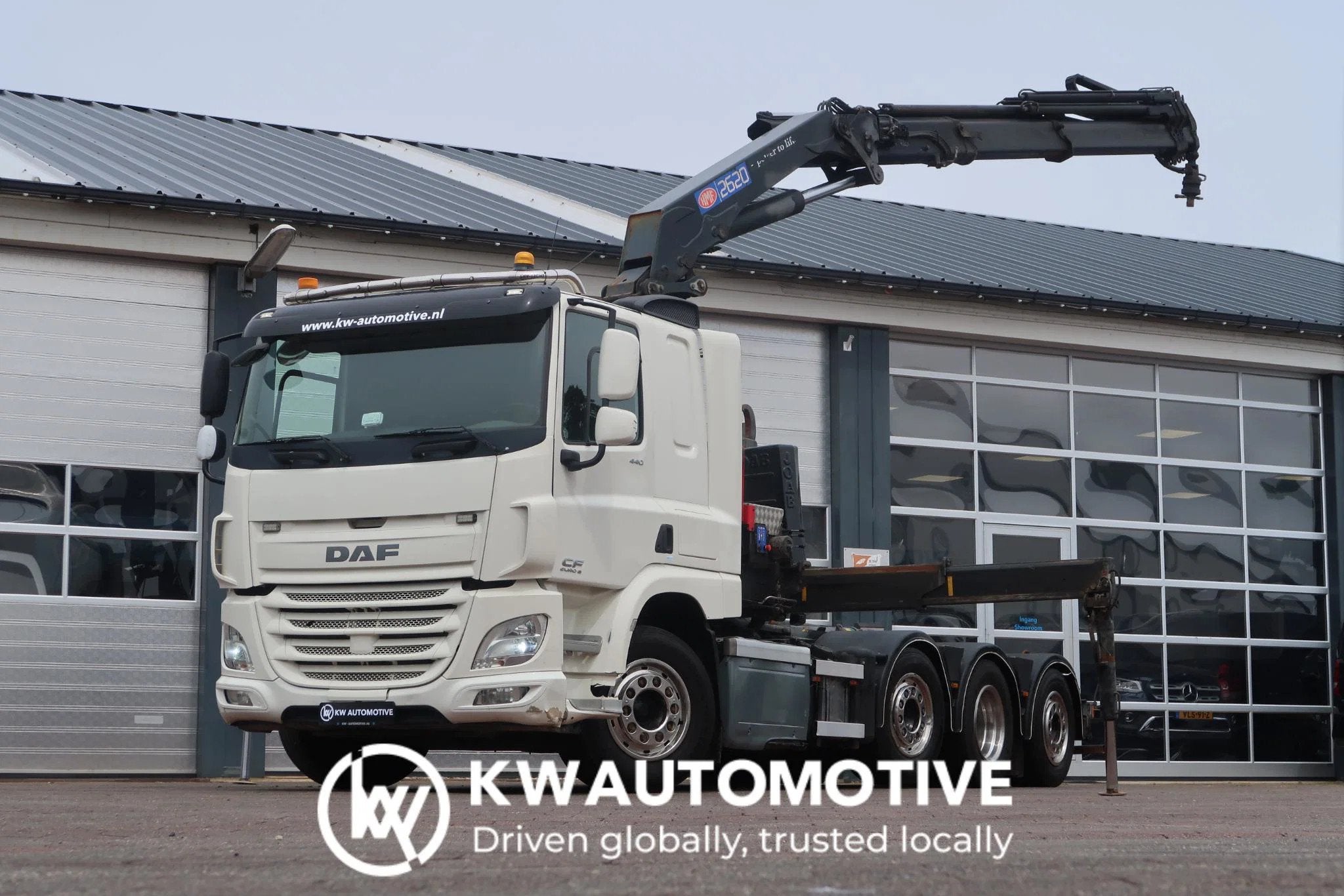 DAF CF 440 8X2*6/ FULL AIR/ HMF CRANE 2620/ JOAB HOOK/ REMOT, Auto's, Vrachtwagens, Automaat, Euro 6, Wit, Diesel