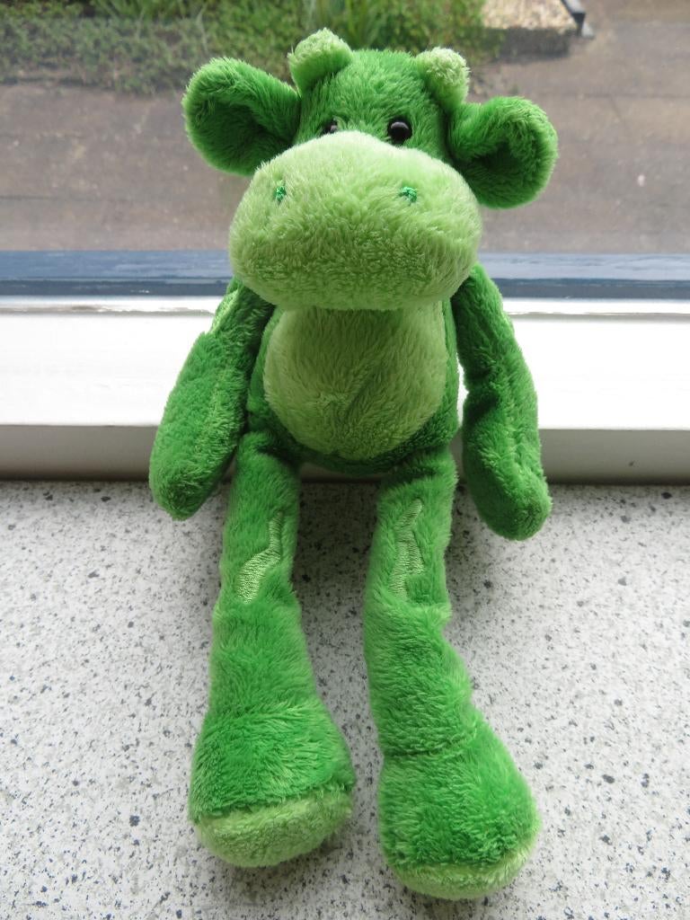 Groen velours schaapje koe koetje van Hema Beestenbende, Ophalen of Verzenden, Zo goed als nieuw, Koe