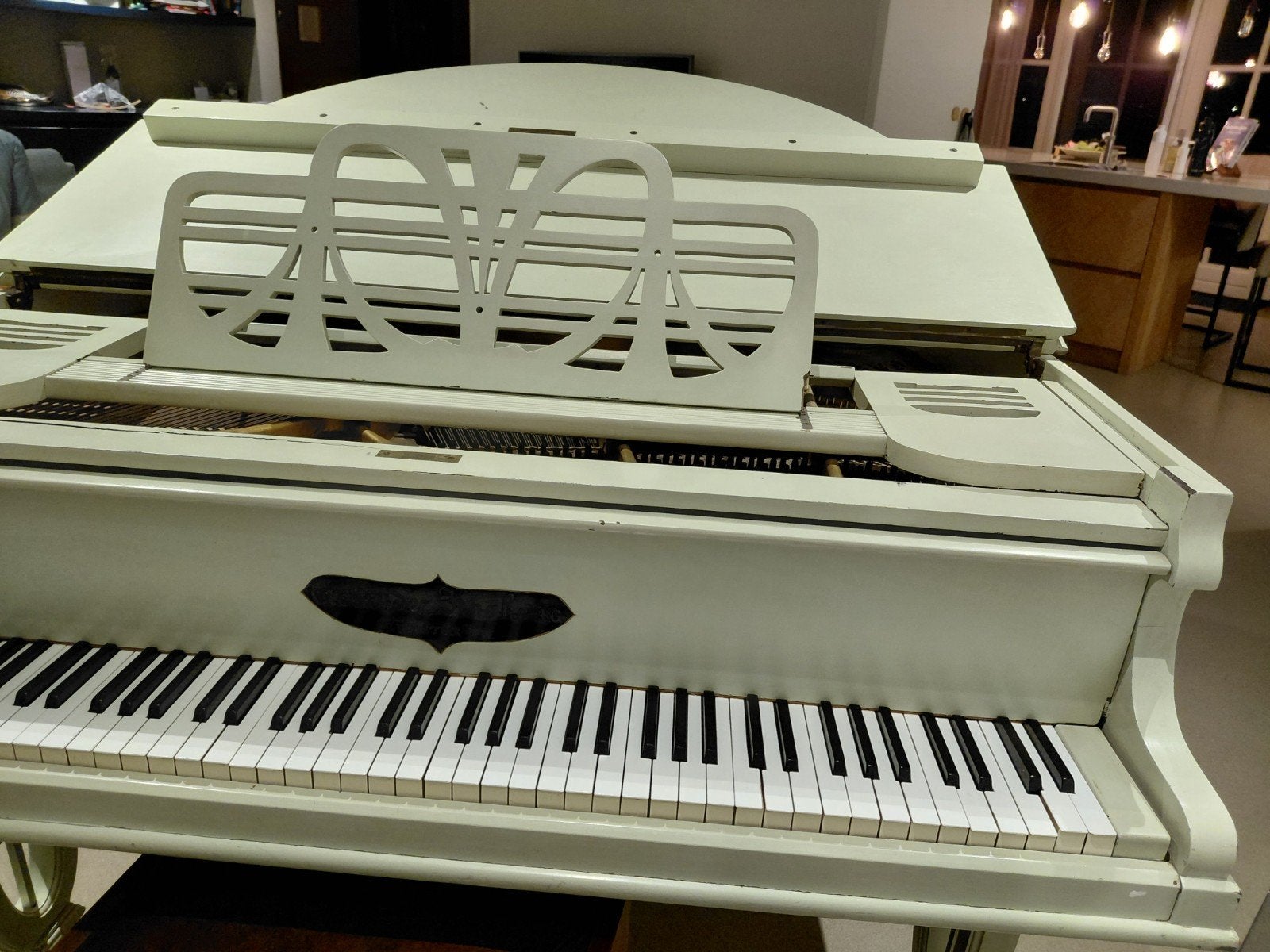 Antieke Gebrueder Knake Vleugel - Wit, Goede Staat, Muziek en Instrumenten, Ophalen, Gebruikt, Overige kleuren, Vleugel