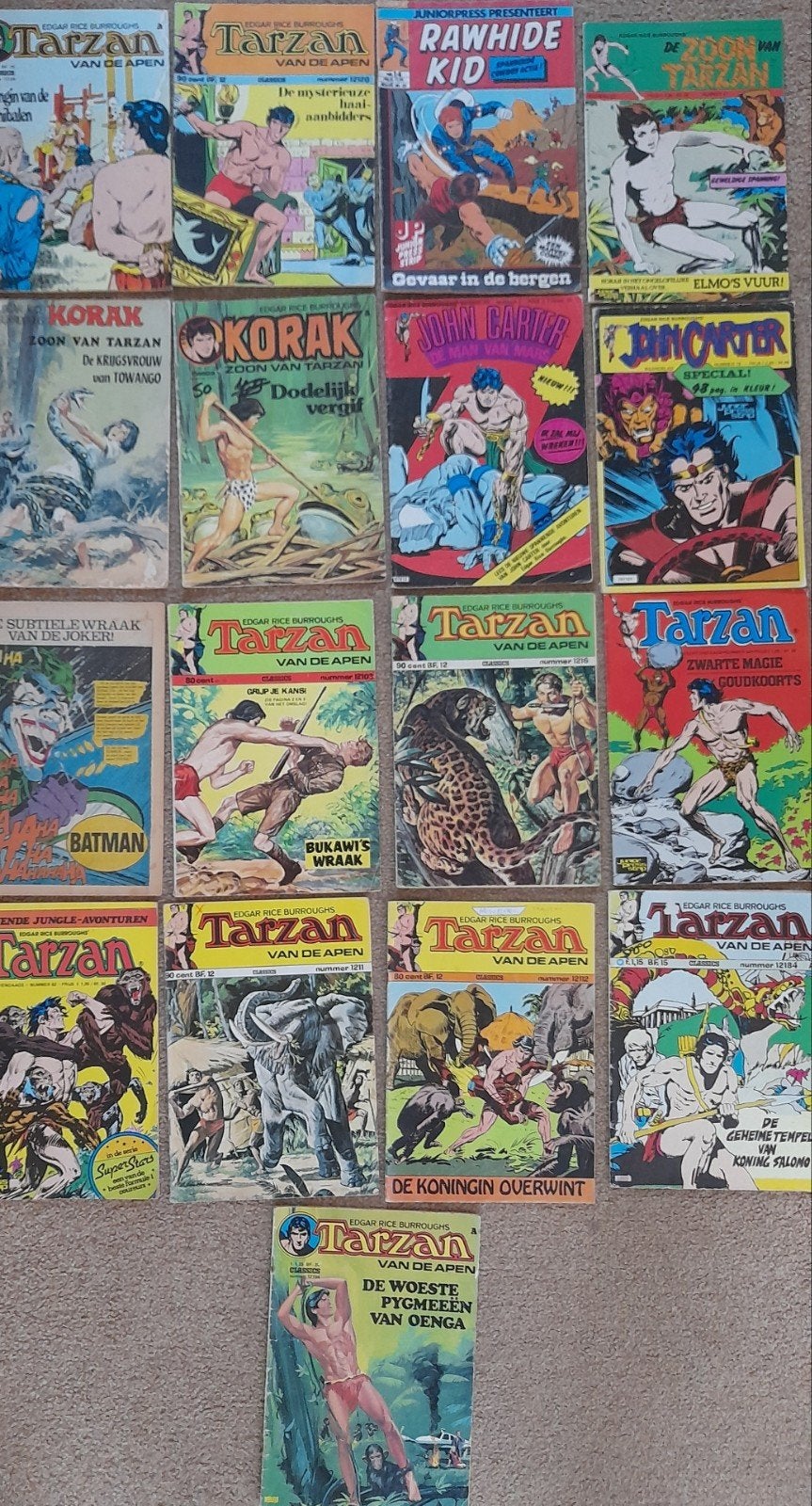 collectie Tarzan, Korak, Rawhide Kid, John Carter stri, Meerdere stripboeken, Ophalen of Verzenden, Gelezen, Edgar Rice Burroughs